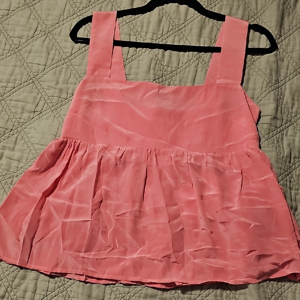 Lavender Brown Rose Pink Square-Neck Peplum Camisole